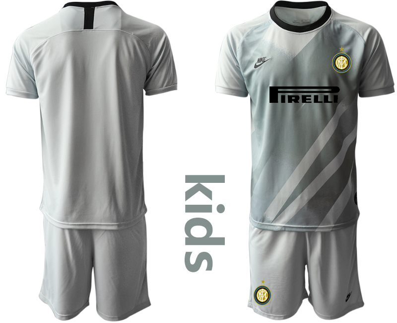 Youth 2020-2021 club Inter Milan grey goalkeeper blank Soccer Jerseys